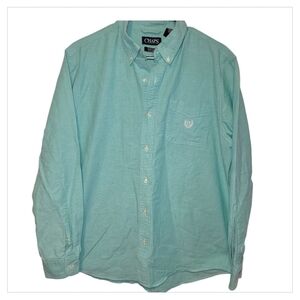 Chaps Mint Green Stretch Oxford Button Down Shirt Mens Large Preppy Classic